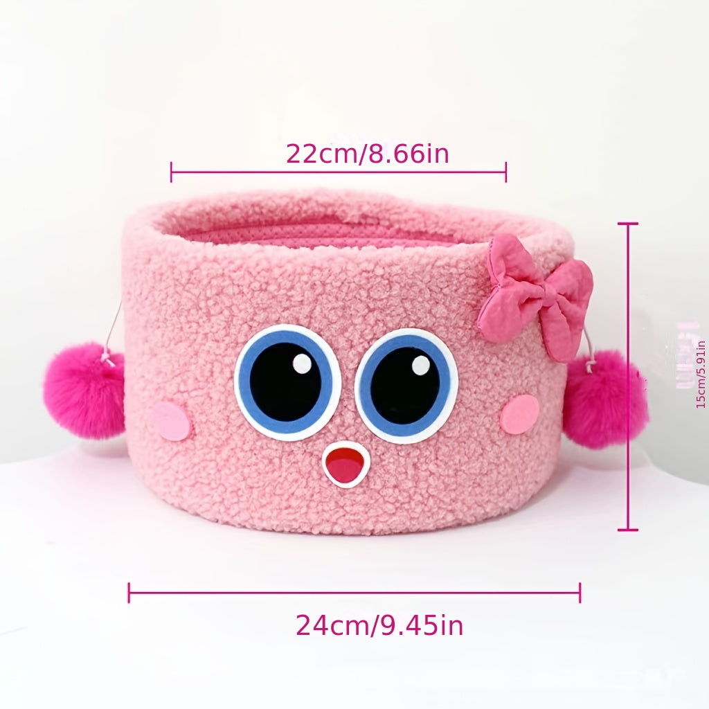 Cute Big Feet Monster Storage Basket, Woven Dopamine Flower Bucket, for Snacks Makeup Organizer, Home Desktop Decor, Gift Bucket, Shelf Baskets