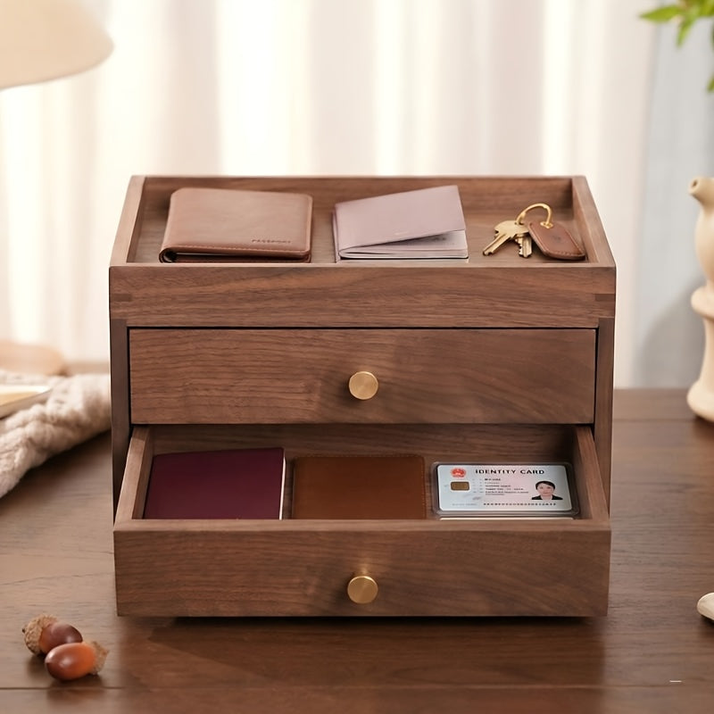 Solid Wood Office Desk Storage Box, Japanese-Style Drawer Cosmetic And Jewelry Organizer, Wooden Storage Cabinet with Drawers, Solid Wood Multi-Drawer Storage Cabinet, Suitable for Dining And Living Rooms, Space-Saving Furniture