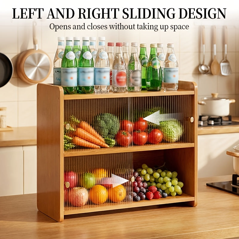 Kitchen Countertop Bread Box Wooden Bread Storage Box Oven Rack with 2-Tier Bread Box Holder Large Capacity Storage Box Vintage Farmhouse Food Storage Box Pantry Rack Acrylic Viewing Window