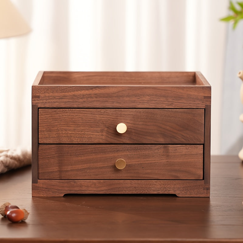 Solid Wood Office Desk Storage Box, Japanese-Style Drawer Cosmetic And Jewelry Organizer, Wooden Storage Cabinet with Drawers, Solid Wood Multi-Drawer Storage Cabinet, Suitable for Dining And Living Rooms, Space-Saving Furniture