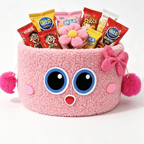Cute Big Feet Monster Storage Basket, Woven Dopamine Flower Bucket, for Snacks Makeup Organizer, Home Desktop Decor, Gift Bucket, Shelf Baskets