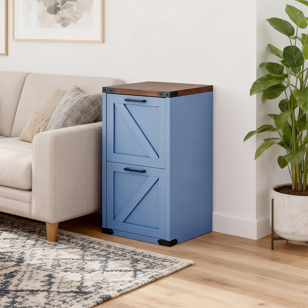 Bonnlo Farmhousel File Cabinet with 2 Drawer, Filing Organizer for Letter File Folder Storage, Metal Archivador for Home Office
