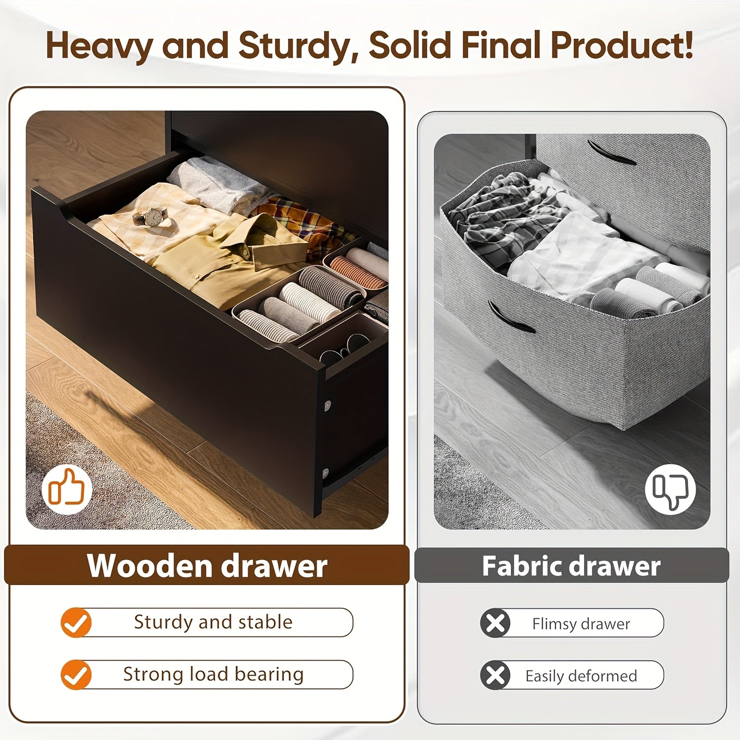 Modern Minimalist Style Wardrobe Storage System Storage Cabinet, with A Storage Box with 6 Independent Drawers, High-quality Wooden Storage Cabinet, Premium Black, Deep Drawer Pull-out Storage Box, Smooth Metal Track, Used for Storage, Organization.