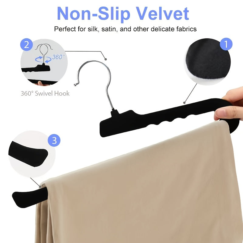 48pcs Flocked Goose-Shaped Pants Hangers, Suitable for Dormitory, Home And School. Made Of Flocking Material, Non-Slip Traceless, Z-shaped Structure Designed for Wardrobe Pant Storage, Ideal for Bedroom