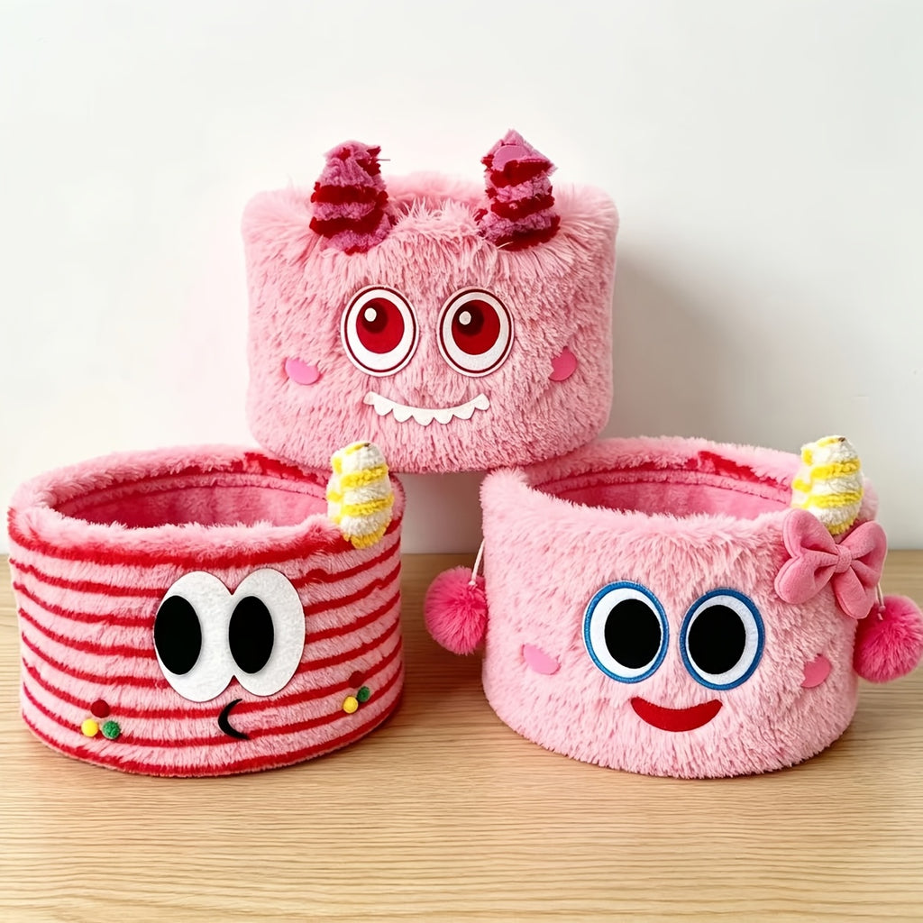 Cute Big Feet Monster Storage Basket, Woven Dopamine Flower Bucket, for Snacks Makeup Organizer, Home Desktop Decor, Gift Bucket, Shelf Baskets