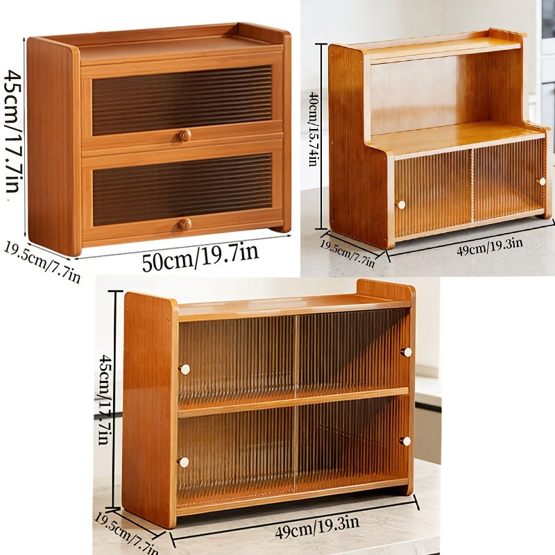 Kitchen Countertop Bread Box Wooden Bread Storage Box Oven Rack with 2-Tier Bread Box Holder Large Capacity Storage Box Vintage Farmhouse Food Storage Box Pantry Rack Acrylic Viewing Window