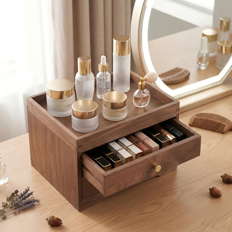 Solid Wood Office Desk Storage Box, Japanese-Style Drawer Cosmetic And Jewelry Organizer, Wooden Storage Cabinet with Drawers, Solid Wood Multi-Drawer Storage Cabinet, Suitable for Dining And Living Rooms, Space-Saving Furniture