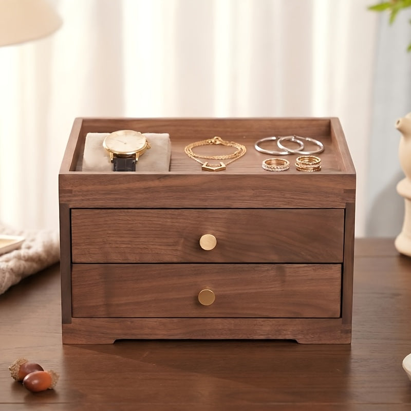 Solid Wood Office Desk Storage Box, Japanese-Style Drawer Cosmetic And Jewelry Organizer, Wooden Storage Cabinet with Drawers, Solid Wood Multi-Drawer Storage Cabinet, Suitable for Dining And Living Rooms, Space-Saving Furniture