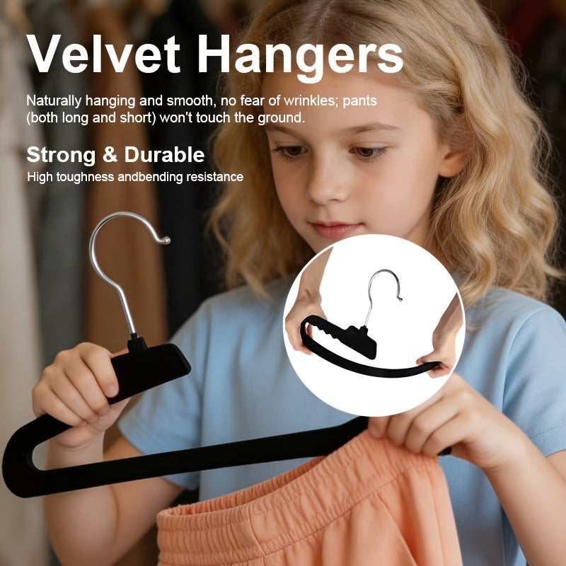 48pcs Flocked Goose-Shaped Pants Hangers, Suitable for Dormitory, Home And School. Made Of Flocking Material, Non-Slip Traceless, Z-shaped Structure Designed for Wardrobe Pant Storage, Ideal for Bedroom