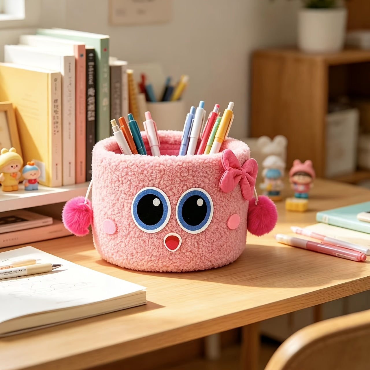 Cute Big Feet Monster Storage Basket, Woven Dopamine Flower Bucket, for Snacks Makeup Organizer, Home Desktop Decor, Gift Bucket, Shelf Baskets